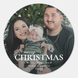 Adesivo Foto de Família Feliz Natal Minimalista