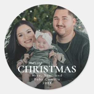 Adesivo Foto de Família Feliz Natal Minimalista