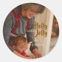 foto de feriado em família Holly Jolly bege ano na