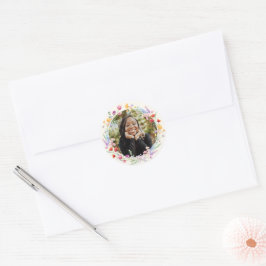 Adesivo Foto de Formatura Floral Boho Aquarela