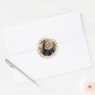 Adesivo Foto de Formatura Floral Boho Aquarela