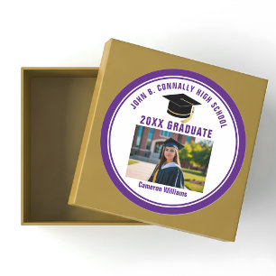 Adesivo Foto de Graduado Roxo Personalizada Festa de Gradu