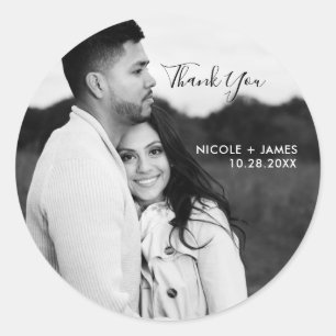 Adesivo Foto de Imagem Personalizada Obrigado Casamento