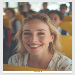 Adesivo Foto de Motorista de Ônibus Escolar Personalizar