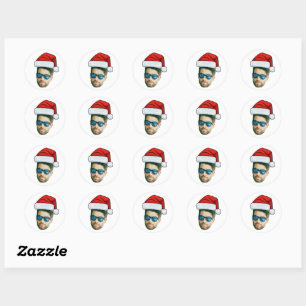 Adesivo Foto de Natal com Chapéu de Papai Noel Personaliza