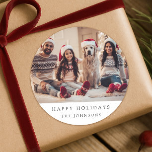 Adesivo Foto de Natal mínima Retrato da família moderna