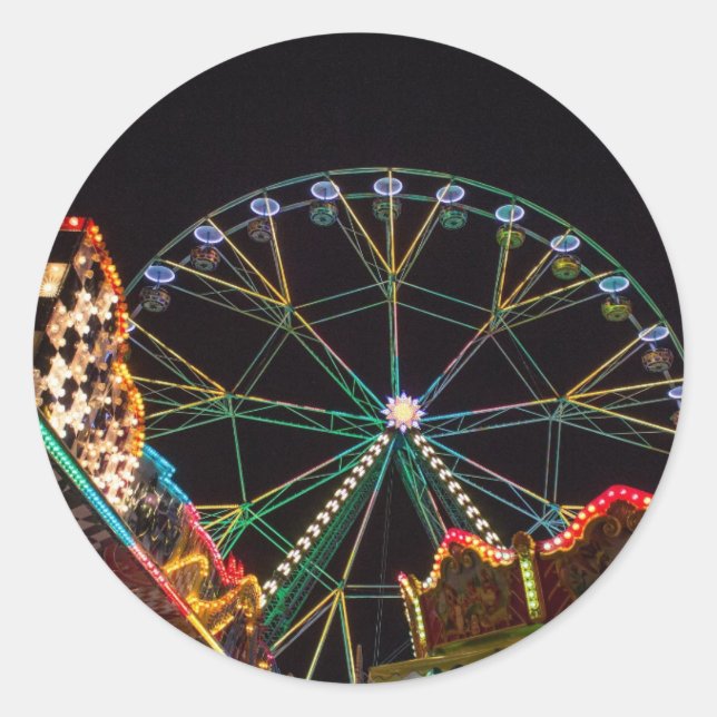 Adesivo Foto de Parque de Diversões à Noite (Frente)
