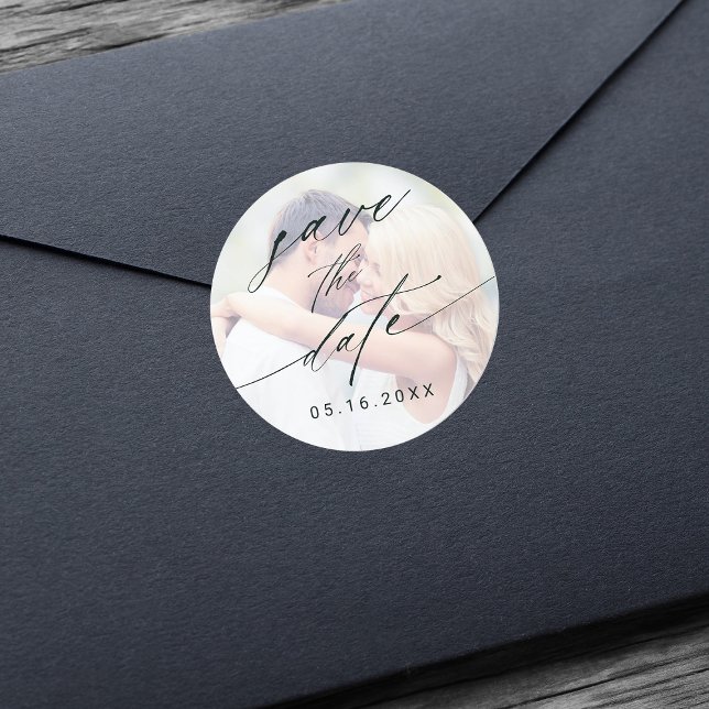 Adesivo Foto desbotada na moda Salve a data (Criador carregado)