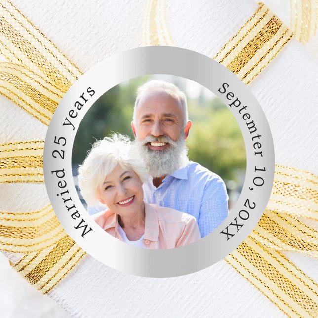 Adesivo Foto do 25º aniversário de bodas de prata (Criador carregado)