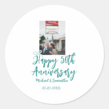 Foto do 50º aniversário arco turquesa nome da