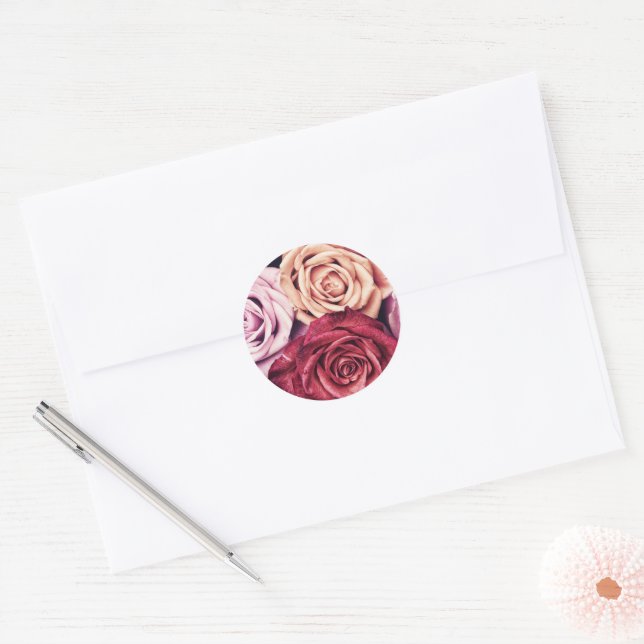 Adesivo Foto do Buquê Rosa (Envelope)