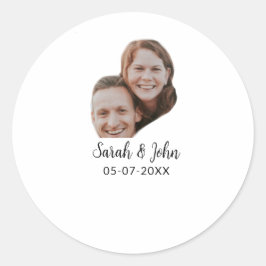 Adesivo Foto do casal com nome e data simples casamento