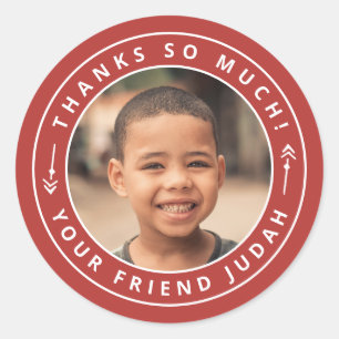 Adesivo Foto do Círculo de Setas Simples Obrigado Nome Ve