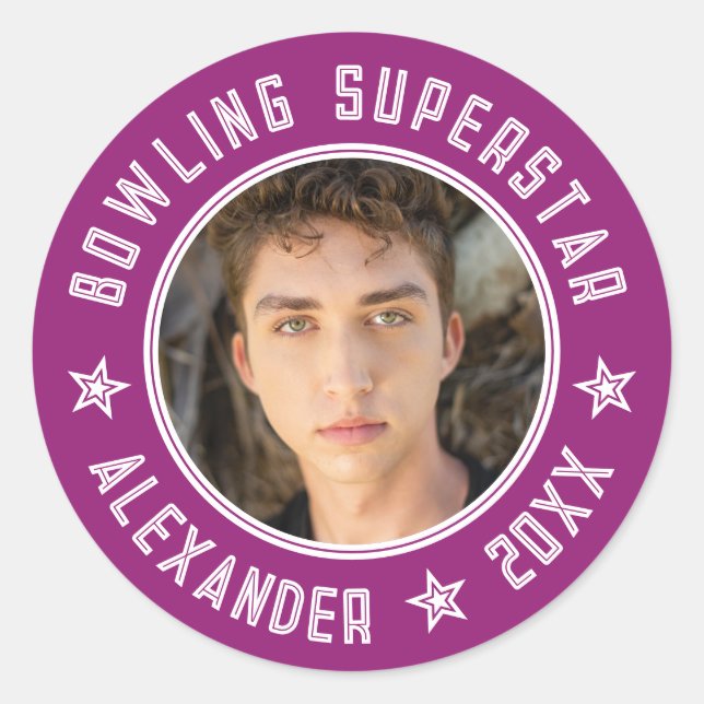 Adesivo Foto do Nome Rosa Púrpura da Superestrela da Bolic (Frente)