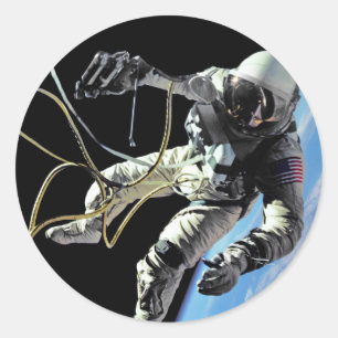 Adesivo Foto do Primeiro Passeio Espacial do Astronauta Am