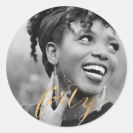 Adesivo Foto Dourada do aniversário de 40 anos