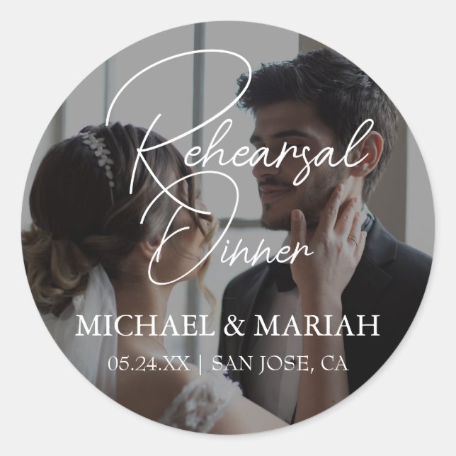 Adesivo Foto Elegante do Jantar da Véspera do Ensaio (Frente)