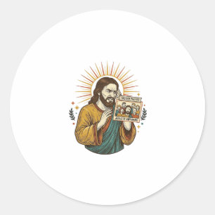 Adesivo Foto em Grupo com Jesus com Olhos Fechados sem Fla