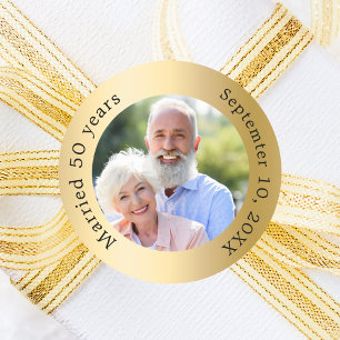 Adesivo Foto em ouro de 50º aniversário de casamento