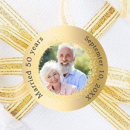 Adesivo Foto em ouro de aniversário de 50 anos de casament