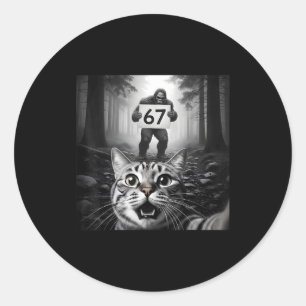Adesivo Foto Engraçada de Gato com Bigfoot 67 Seis Sete Me