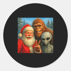 Adesivo Foto engraçada de gato com Papai Noel e Pé Grande