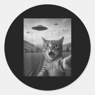 Adesivo Foto engraçada de gato surpreso com alienígena OVN