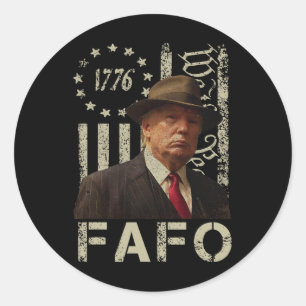 Adesivo Foto Fafo Trump Engraçada Bandeira EUA Retro Envel