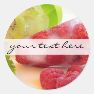 Adesivo foto frutado do pirulito do gelo da framboesa