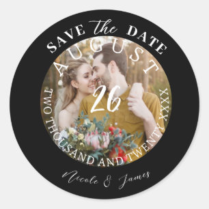 Adesivo Foto Imagem Casamento Save the Date Moderna