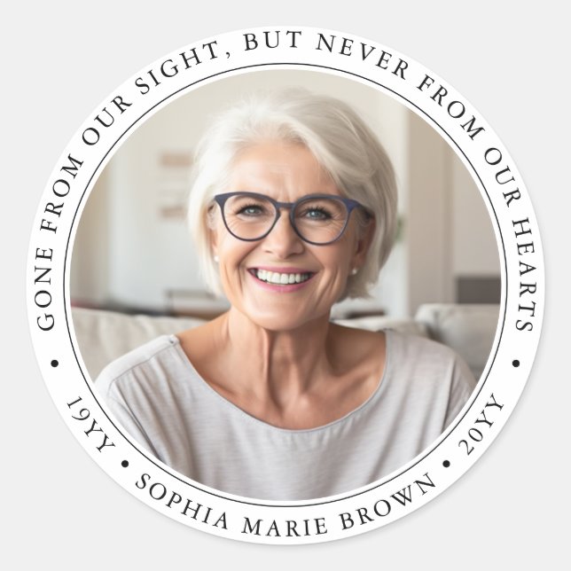 Adesivo Foto Memorial de Simpatia Funeral Personalizada (Frente)