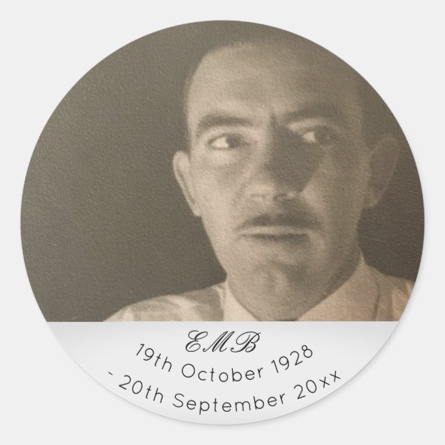 Adesivo Foto Memorial Funeral Monograma (Frente)