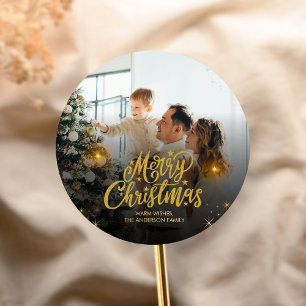 Adesivo Foto Moderna de Natal da Família Feliz