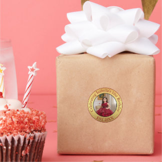 Adesivo Foto Personalizada 10º, 20º e 30º Aniversário Dour