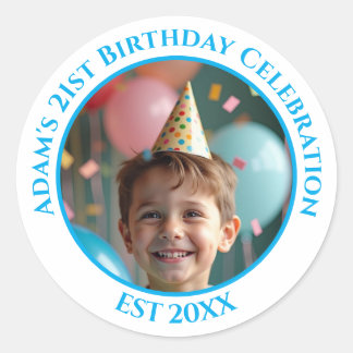 Adesivo Foto Personalizada 21º 2º 30º 40º Aniversário