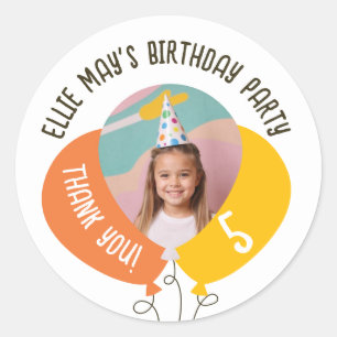 Adesivo Foto Personalizada Balões de Aniversário Qualquer