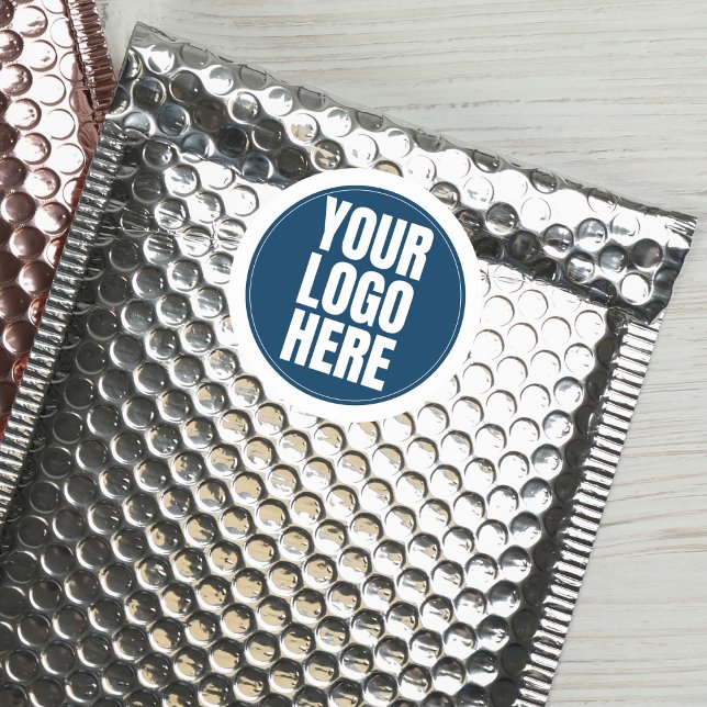 Adesivo Foto personalizada da empresa do logotipo comercia (Business Logo Custom Company Photo Classic Round Sticker)