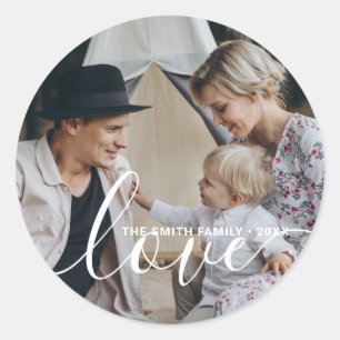 Adesivo Foto personalizada da família 'Amor' com nome pers