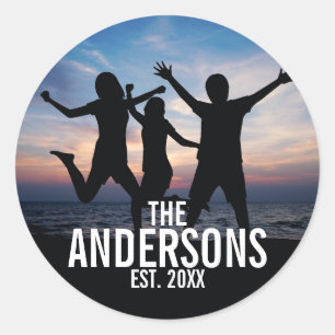 Adesivo Foto personalizada da família com nome da família