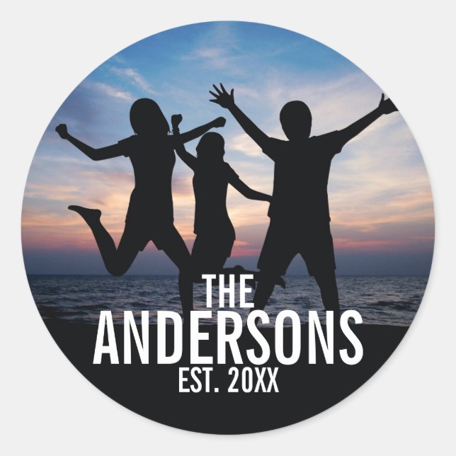 Adesivo Foto personalizada da família com nome da família (Frente)