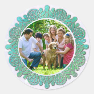 Adesivo Foto personalizada da família com Turquoise Mandal