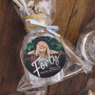 Adesivo Foto Personalizada de Aniversário de 40 anos Quare