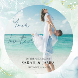 Adesivo Foto personalizada de casamento moderno de praia