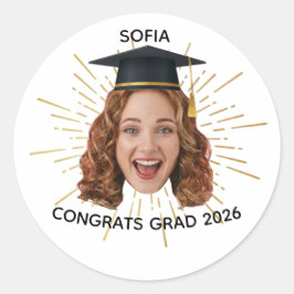 Adesivo Foto Personalizada de Formatura Parabéns Graduado 