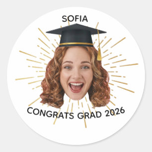 Adesivo Foto Personalizada de Formatura Parabéns Graduado