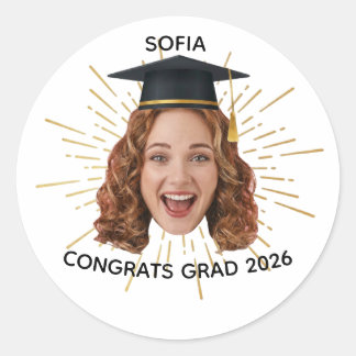 Adesivo Foto Personalizada de Formatura Parabéns Graduado 