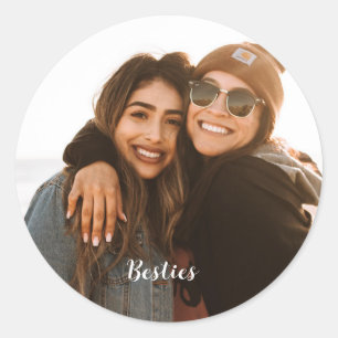 Adesivo Foto Personalizada de Melhores Besties para Amigos