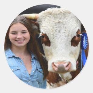 Adesivo Foto Personalizada de Vaca de Exposição de Gado