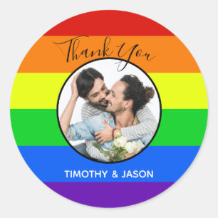 Adesivo Foto Personalizada Do Orgulho gay Rainbow Obrigado
