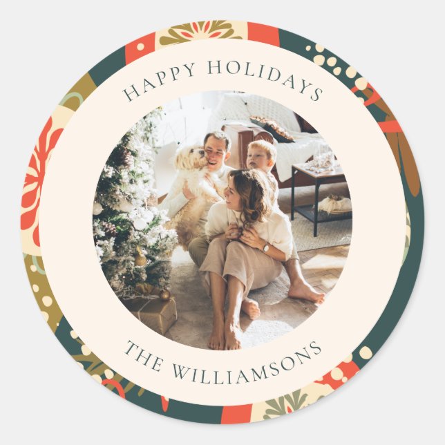 Adesivo Foto personalizada dos Enfeites de natal Verdes Ve (Frente)